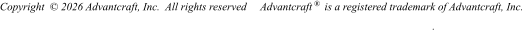 Copyright  © 2026 Advantcraft, Inc.  All rights reserved     Advantcraft ®  is a registered trademark of Advantcraft, Inc.  .